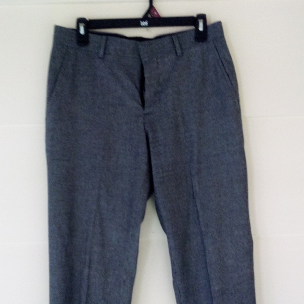 Savile Row Men's Gray Check Formal Trousers